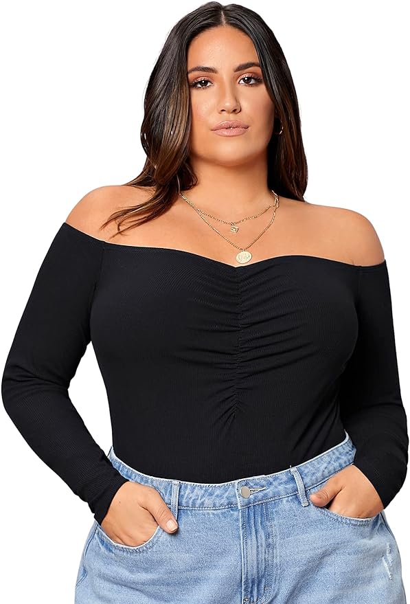 plus size off shoulder top